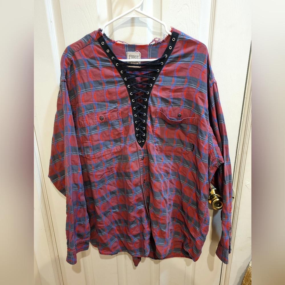 Furst of a Kind lace up Patagonia oversized flannel